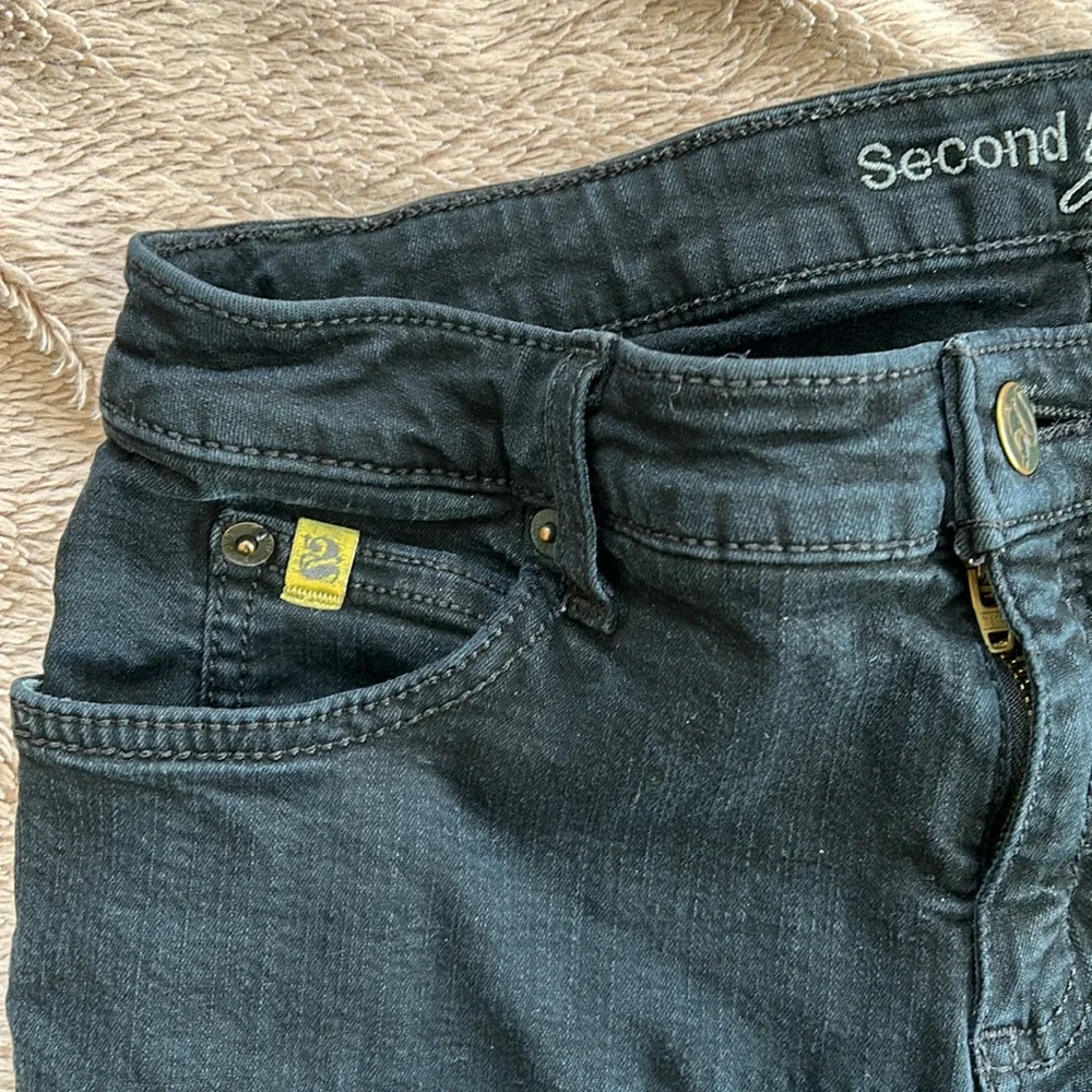 SECOND brand yoga jeans denim stretch black, light wear, size 27 - Picture 6 of 16